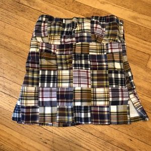 J Crew Strapless Madras Top